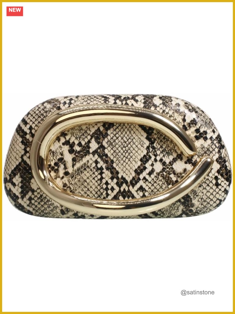 Woven Pu Leather Clutch Box Metal Handle Evening Bag Shoulder Purse